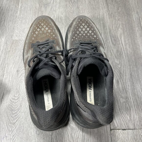 Hoka One One Clifton 9 Mens Sz 13D US Black Running Shoes Sneakers 1127895 BBLC